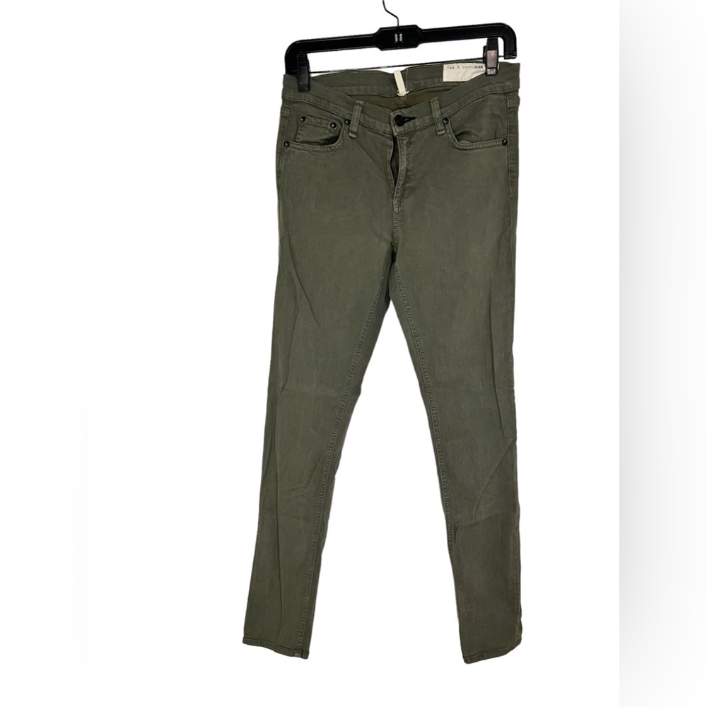 rag & bone skinny jean in olive, size 28